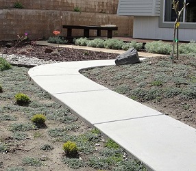Outdoor Hardscaping with Concrete Pathway